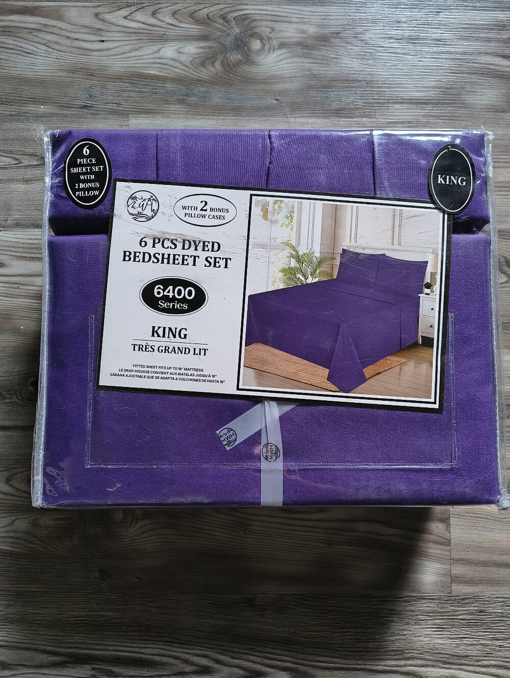6400 Series 6-Piece Dyed Sheet Set King Size Purple